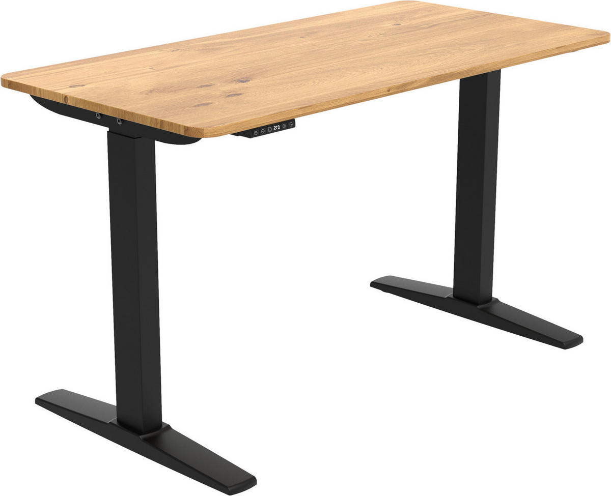 SCHREIBTISCH 120/60/71-116 cm  in Eiche Artisan  - Schwarz/Eiche Artisan, Modern, Holzwerkstoff/Kunststoff (120/60/71-116cm) - Carryhome