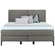 BOXSPRINGBETT 160/200 cm  in Taupe  - Taupe/Schwarz, KONVENTIONELL, Textil/Metall (160/200cm) - Dieter Knoll