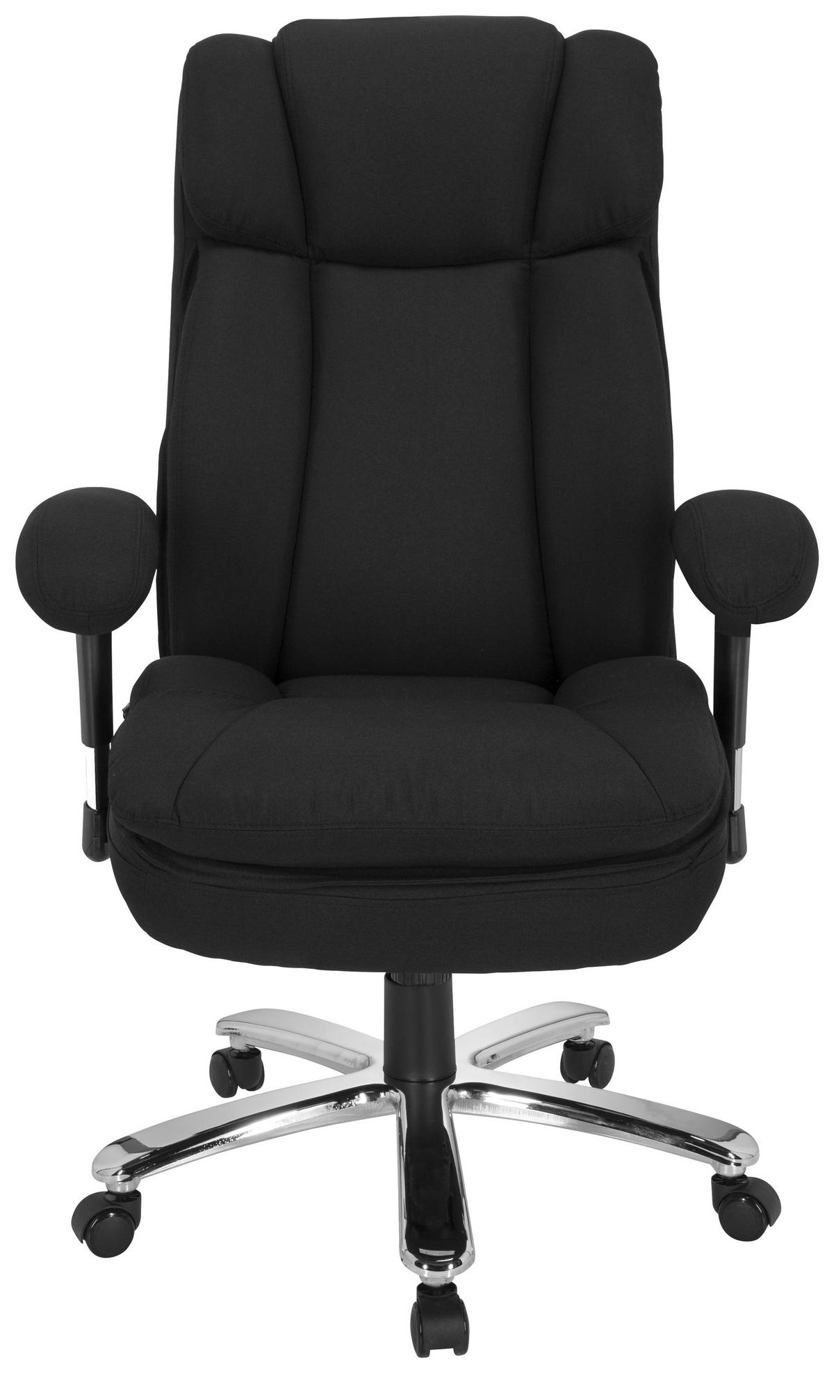 PISARNIŠKI STOL tekstil črna  - srebrne barve/črna, Moderno, kovina/umetna masa (76/123/81cm) - MID.YOU