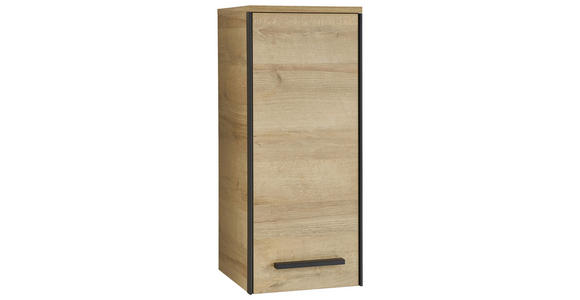 HÄNGESCHRANK  - Eichefarben/Schwarz, Natur, Glas/Holzwerkstoff - Xora