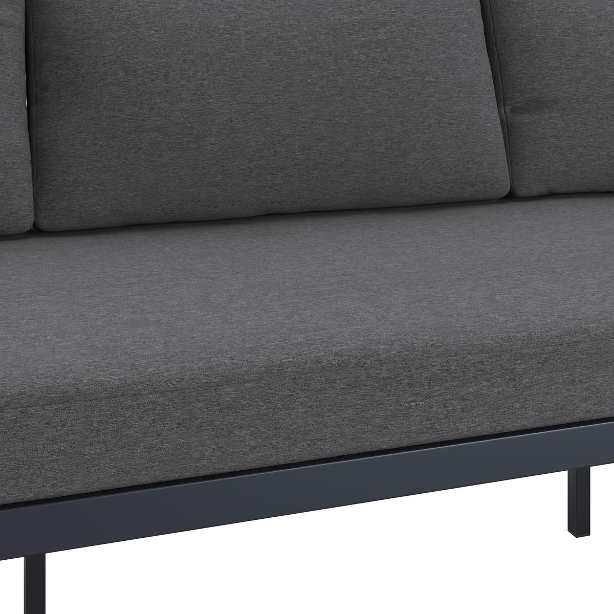 3-SITZER-SOFA Webstoff Anthrazit  - Anthrazit, MODERN, Textil/Metall (198/63/76cm) - Ambia Garden
