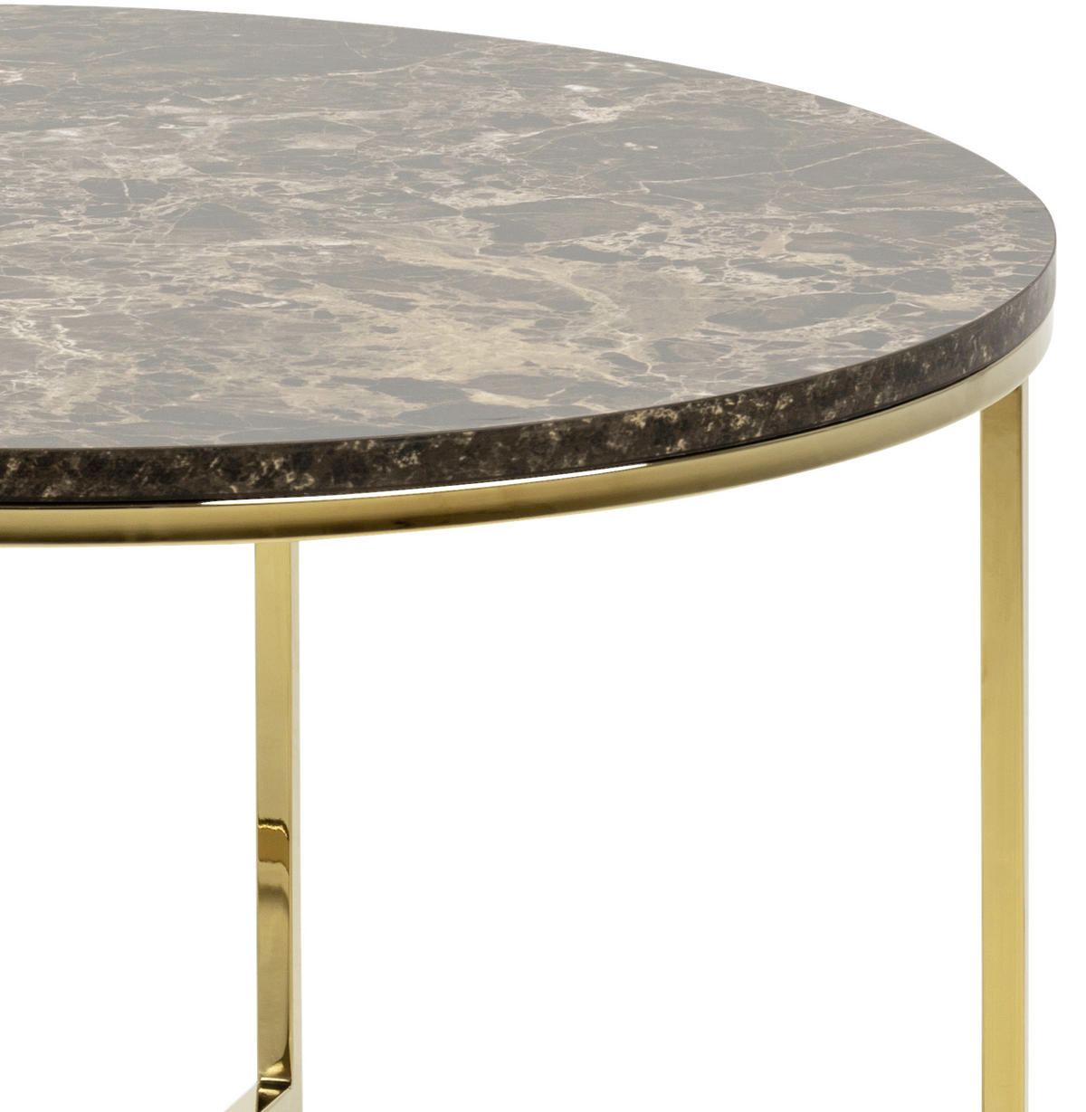 COUCHTISCH in Holzwerkstoff 80/80/46 cm  - Goldfarben/Braun, Trend, Holzwerkstoff/Metall (80/80/46cm) - Livetastic