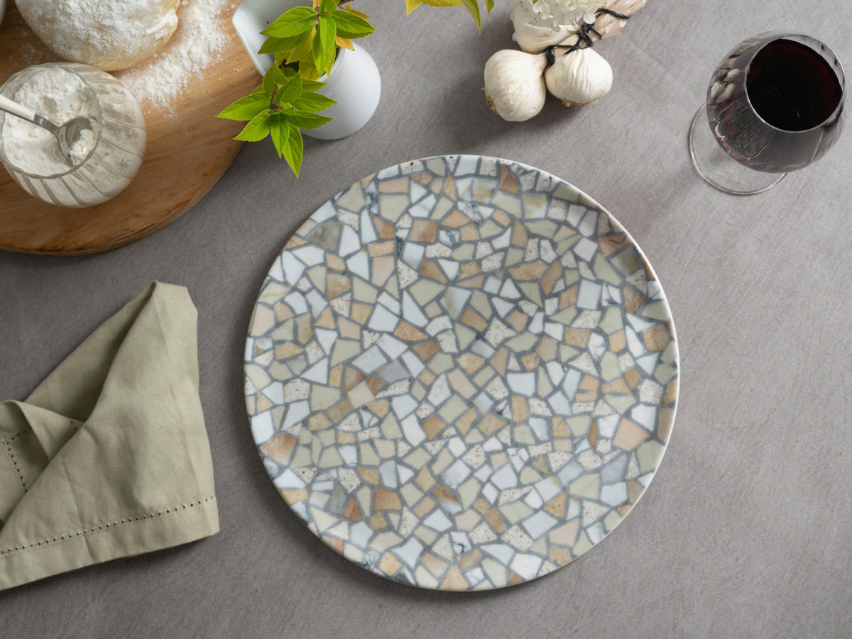 PIZZATELLER Porzellan 4-teilig Stone Collection Siena  - Beige/Weiß, Basics, Keramik - Creatable
