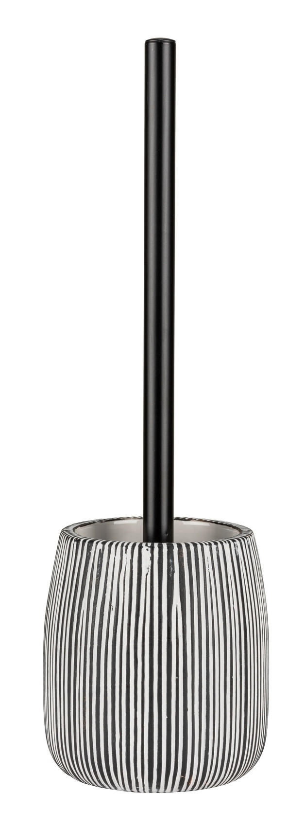 WC-BÜRSTENGARNITUR - Schwarz/Weiß, Basics, Keramik/Kunststoff (12/38/12cm) - Schöner Wohnen