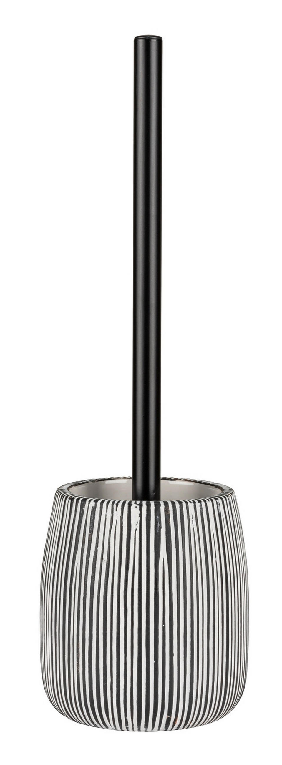 WC-BÜRSTENGARNITUR - Schwarz/Weiß, Basics, Keramik/Kunststoff (12/38/12cm) - Schöner Wohnen