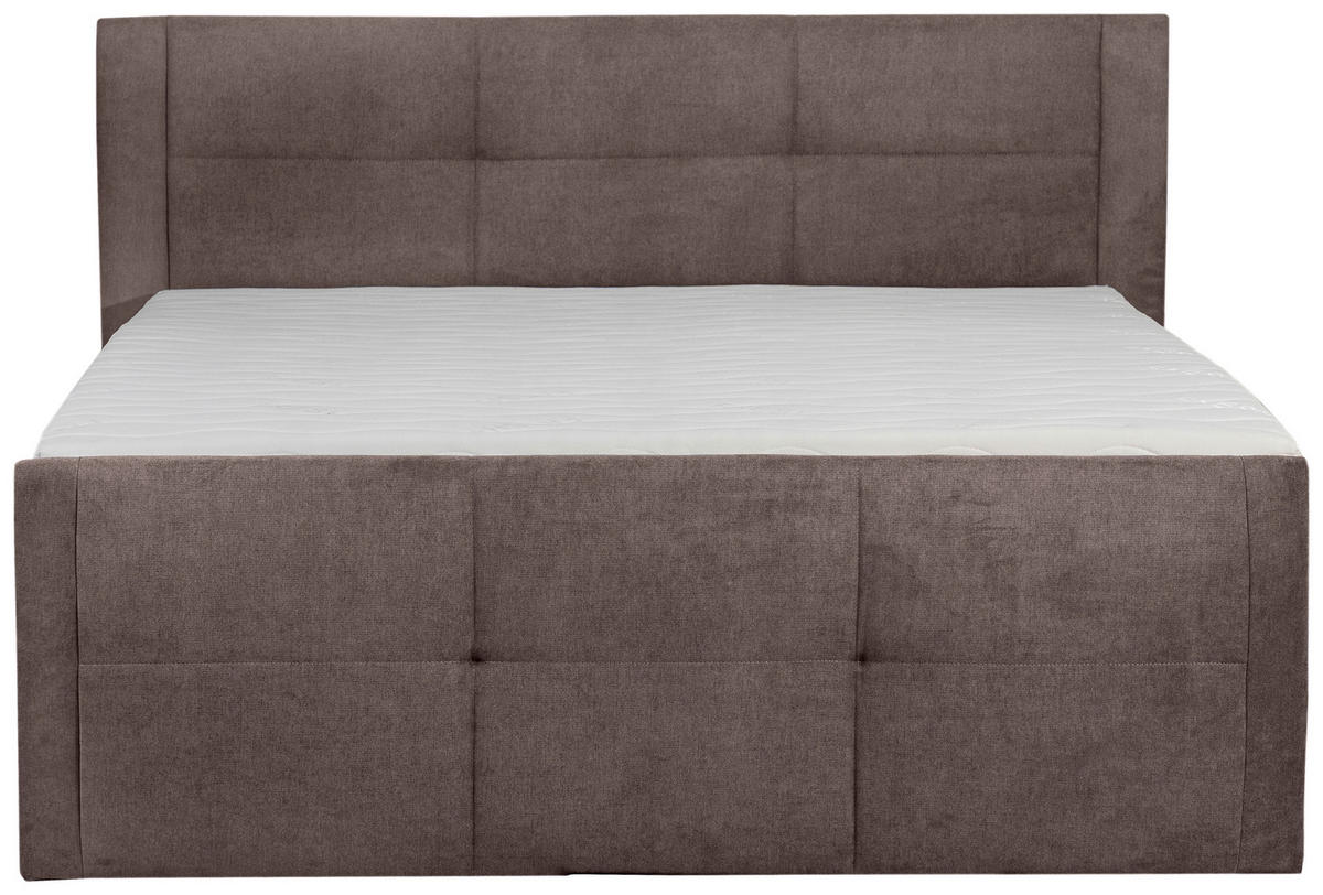 BOXSPRINGBETT 180/200 cm  in Taupe  - Taupe/Schwarz, KONVENTIONELL, Kunststoff/Textil (180/200cm) - Boxxx