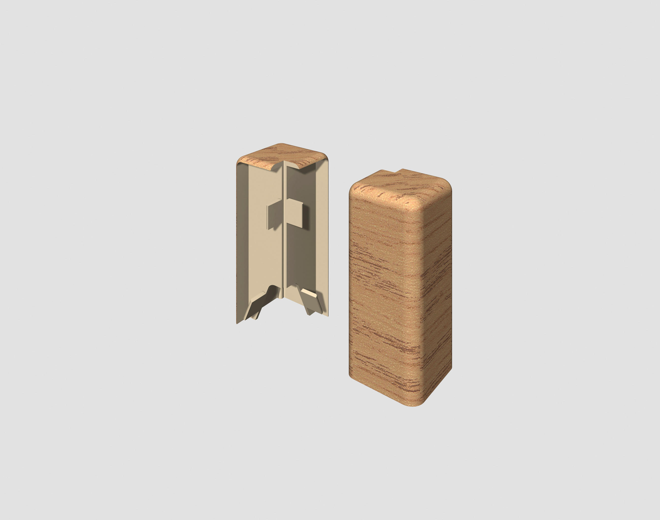 AUßENECKE - Eichefarben/Braun, KONVENTIONELL, Kunststoff (1.6/0.7/5.9cm) - Egger Holzwerkstoffe