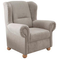 OHRENSESSEL 92/102/89 cm  in Mikrofaser Taupe  - Taupe/Wildeiche, KONVENTIONELL, Holz/Textil (92/102/89cm) - Livetastic