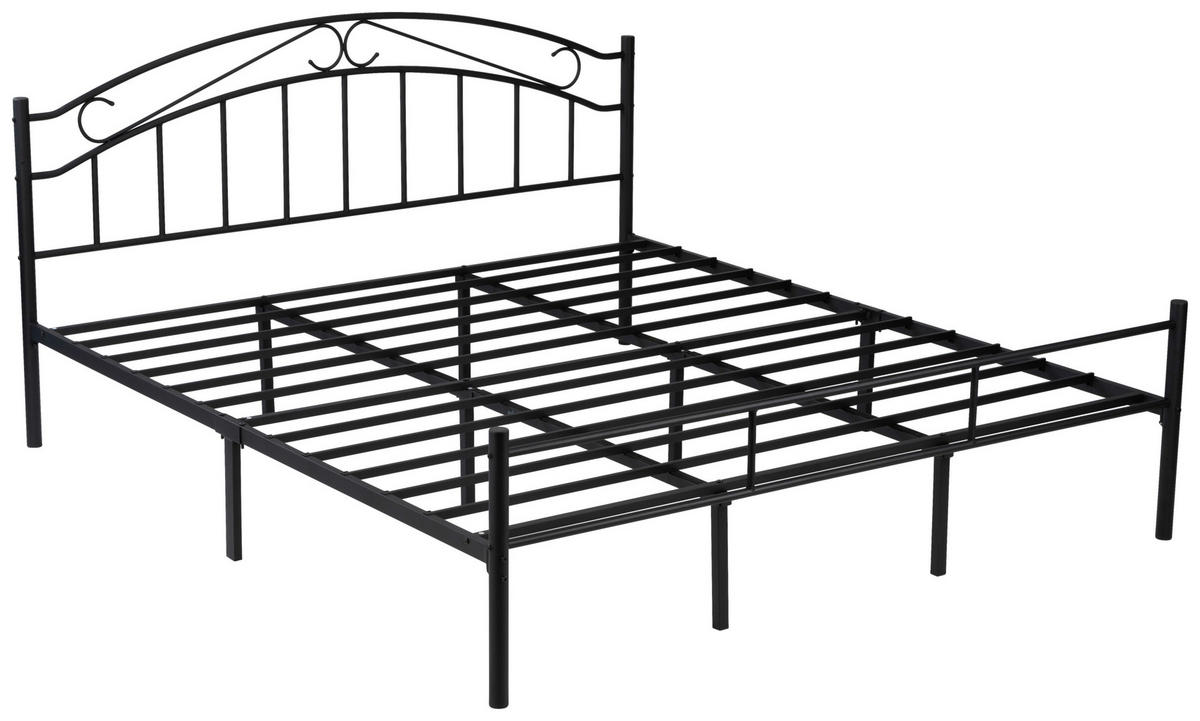 METALLBETT 180/200 cm,  in Schwarz  - Schwarz, Basics, Metall (180/200cm) - Boxxx