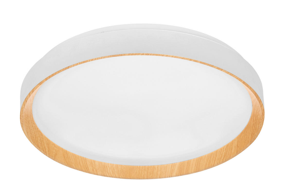 STROPNÍ LED SVÍTIDLO, 48/8 cm  - bílá/Sonoma dub, Basics, kov/plast (48/8cm) - Novel