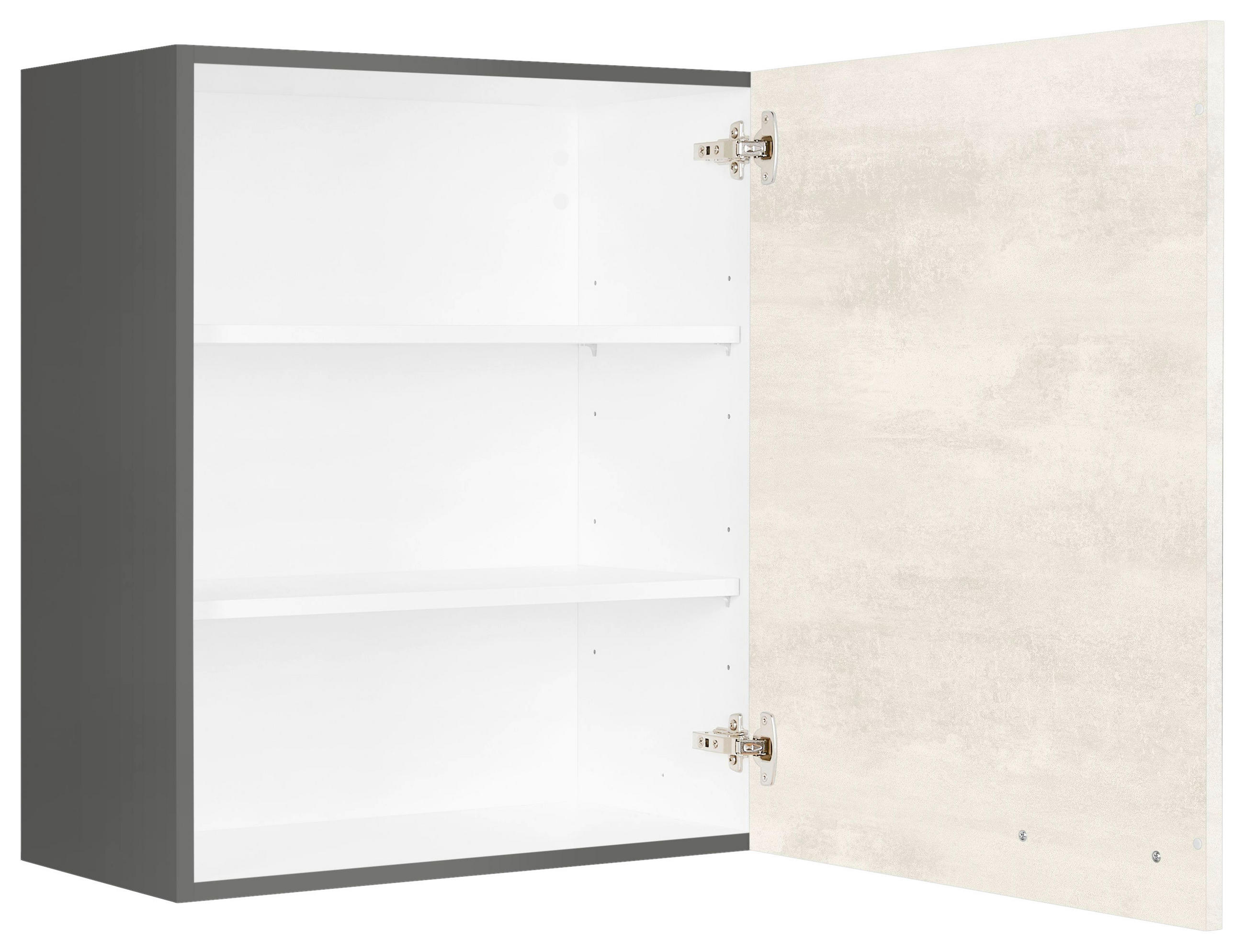 KÜCHENOBERSCHRANK 60/72/35 cm  in Weiß  - Schieferfarben/Edelstahlfarben, MODERN, Holzwerkstoff (60/72/35cm) - Nobilia