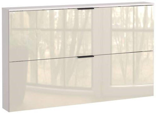 SCHUHSCHRANK Kaschmir - Kaschmir/Schwarz, Design, Glas/Holzwerkstoff (140/85/19cm)
