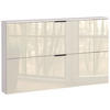 SCHUHSCHRANK Kaschmir  - Kaschmir/Schwarz, Design, Glas/Holzwerkstoff (140/85/19cm)