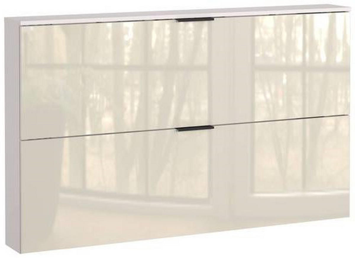 SCHUHSCHRANK Kaschmir  - Kaschmir/Schwarz, Design, Glas/Holzwerkstoff (140/85/19cm)