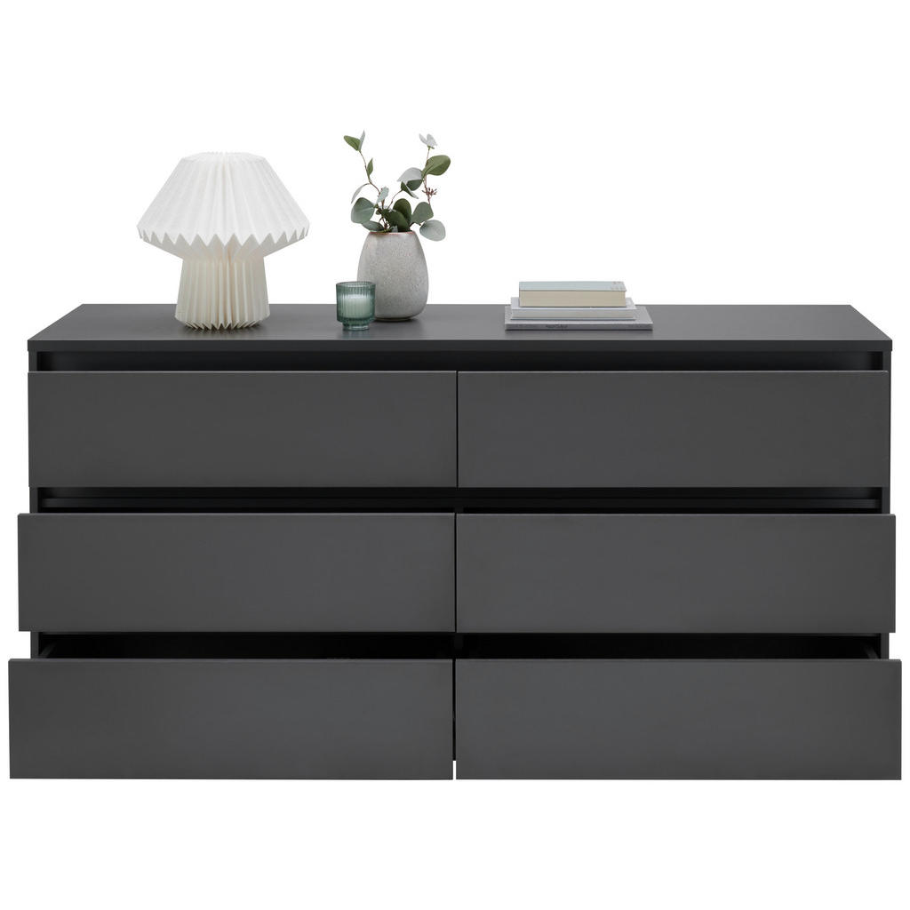 Thumbnail - Carryhome Sideboard, Anthrazit, Holzwerkstoff, 6 Schublade(n) Schubladen, 160x79x48 cm, Typenauswahl, Beimöbel erhältlic...