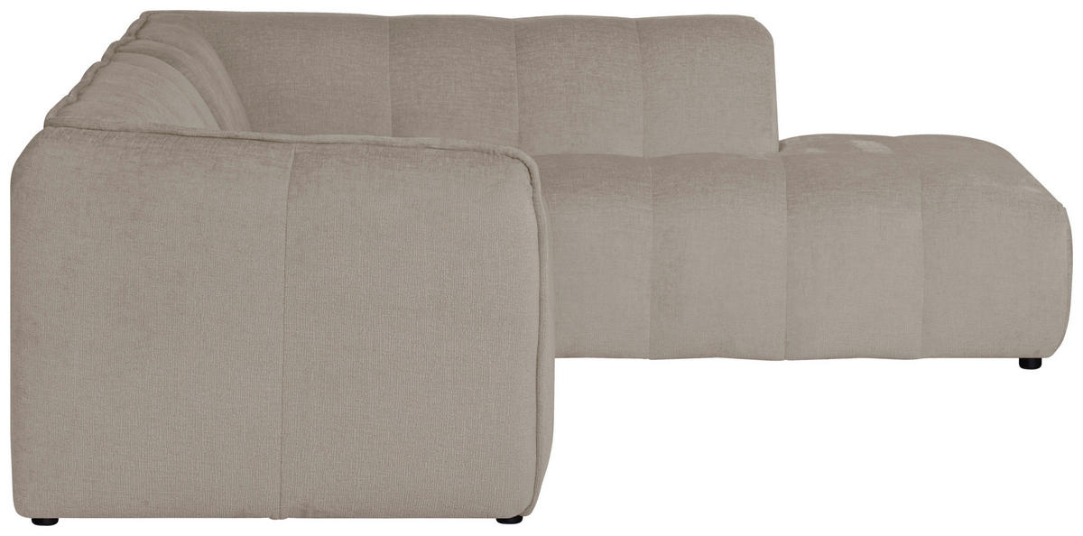 ECKSOFA LIVOLI in Chenille Creme  230/218 cm  - Creme/Schwarz, Design, Textil (230/218cm) - MID.YOU