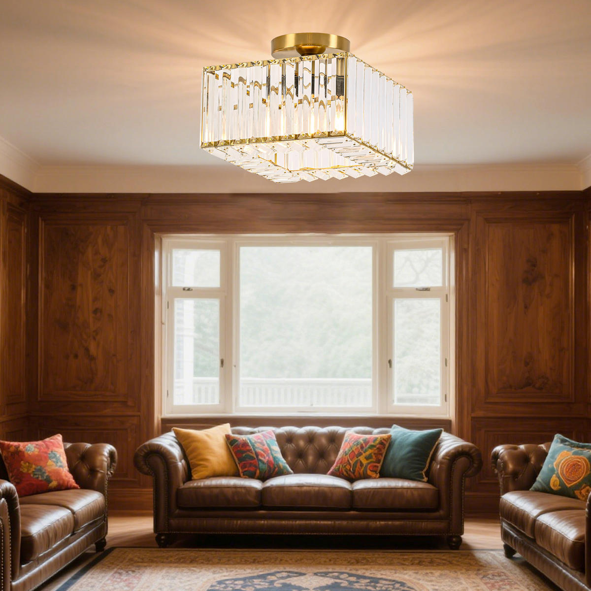 DECKENLEUCHTE     - Goldfarben, KONVENTIONELL, Glas (19.3/24.5/24.5cm)