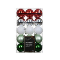 VIANOČNÁ GUĽA   - viacfarebná, Basics, plast (6/6/6cm)