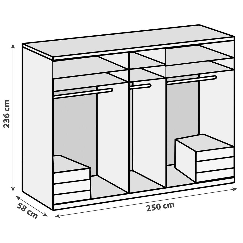 Thumbnail - Mid.you Drehtürenschrank Wimex Level 36C, Weiß, Eiche, Metall, 6 Fächer, 6 Schubladen, 250x236x58 cm, Made in Germany, D...