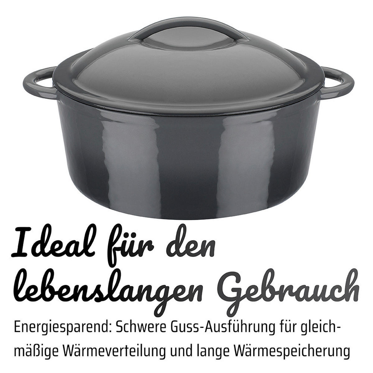 KOCHTOPF GREY SHADOW 4 l  - Grau, Basics, Metall (24/10cm) - GSW