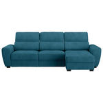 ECKSOFA  in Mikrofaser Blau  - Blau/Schwarz, KONVENTIONELL, Kunststoff/Textil (285/177cm) - Carryhome