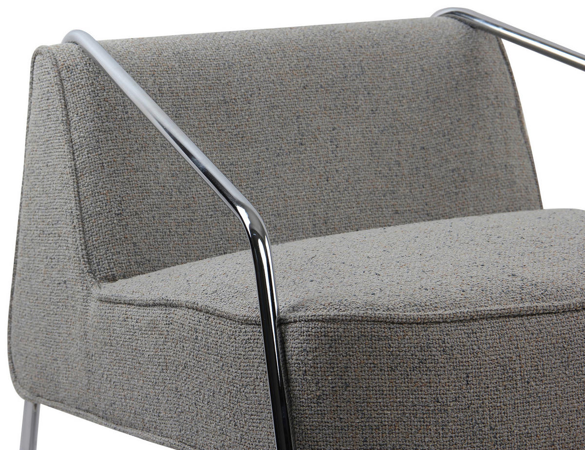 DESIGNSESSEL in Webstoff Beige  - Chromfarben/Beige, MODERN, Textil/Metall (62/85/65cm) - Livetastic