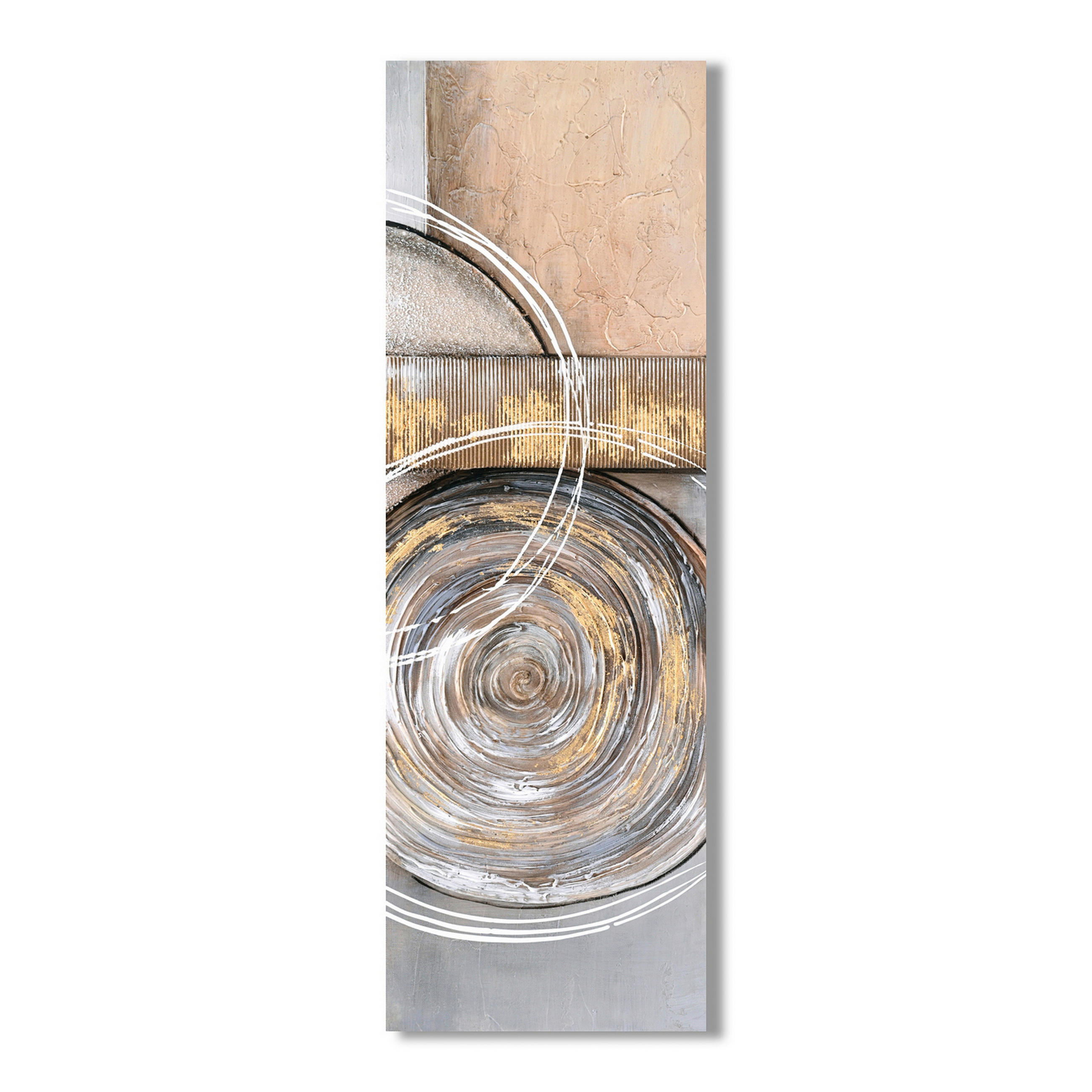 ÖLGEMÄLDE Abstraktes 30/90 cm  - Goldfarben/Creme, Design, Holz/Textil (30/90cm) - Monee