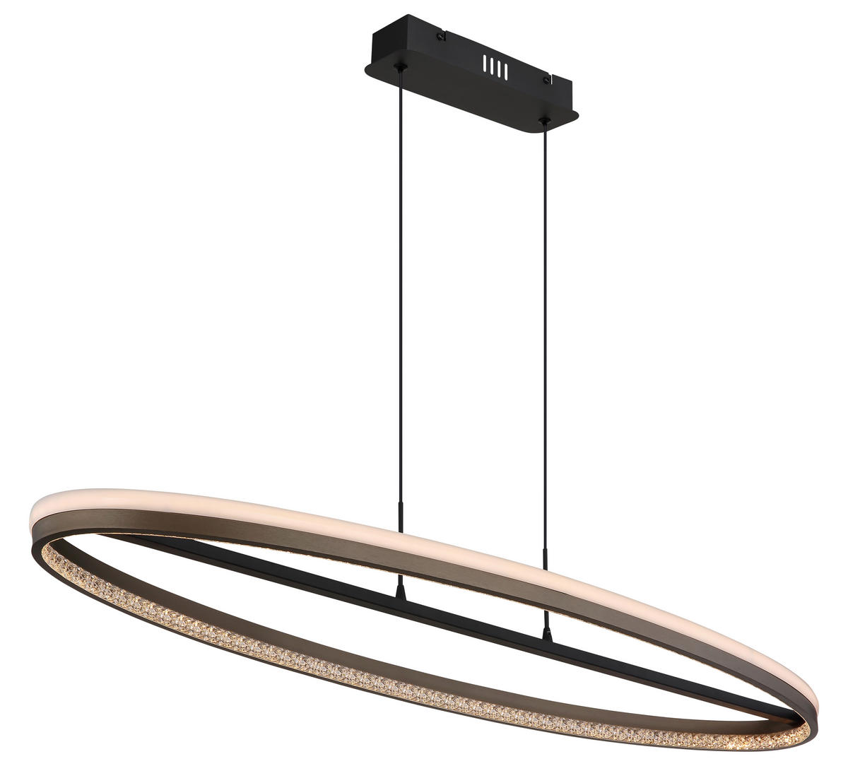 ZÁVĚSNÉ LED SVÍTIDLO, 101/29/150 cm - černá/čiré, Design, kov/plast (101/29/150cm) - Globo