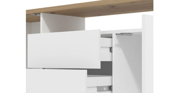 LOWBOARD in 154/55,5/40 cm - Weiß/Eiche Artisan, Basics, Holzwerkstoff/Kunststoff (154/55,5/40cm) - Carryhome