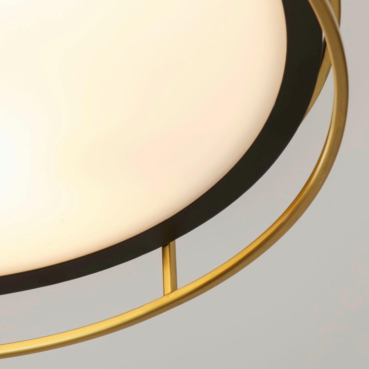 DECKENLEUCHTE  40/9.5 cm    - Schwarz, Design, Glas/Metall (40/9.5cm)