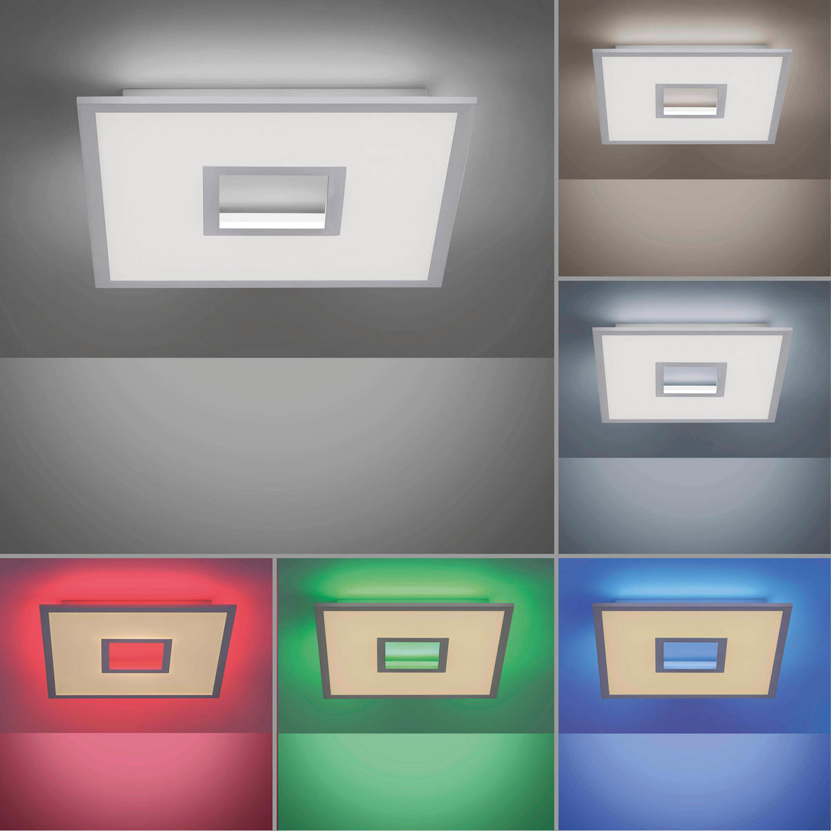 LED-DECKENLEUCHTE 45/45/5 cm   - Weiß, Design, Metall (45/45/5cm)