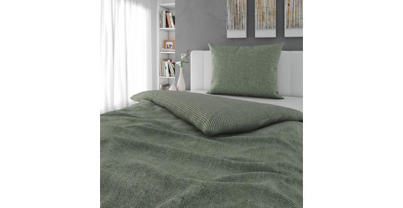 WENDEBETTWÄSCHE Flanell 140/200 cm - Graugrün, Textil (140/200cm) - Novel