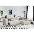 ECKSOFA Beige Struktur  - Beige/Schwarz, Design, Kunststoff/Textil (284/205cm) - Xora