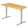 SCHREIBTISCH 160/80/72-119 cm  in Buchefarben  - Silberfarben/Buchefarben, KONVENTIONELL, Holzwerkstoff/Metall (160/80/72-119cm) - Venda