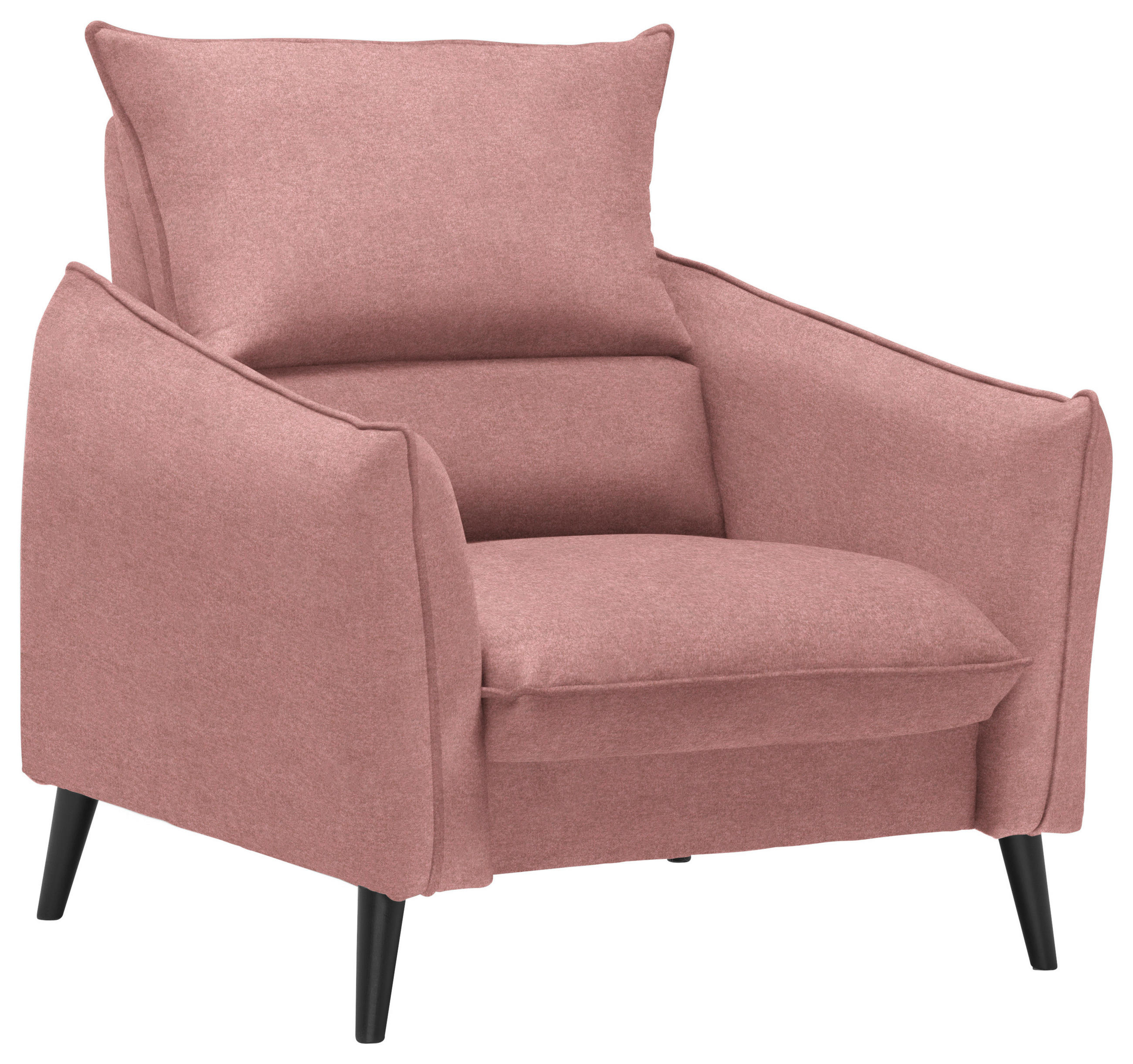 SESSEL in Flachgewebe Rosa  - Schwarz/Rosa, Design, Holz/Textil (96/98/100cm) - Carryhome