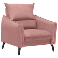 SESSEL in Flachgewebe Rosa  - Schwarz/Rosa, Design, Holz/Textil (96/98/100cm) - Carryhome