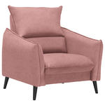 SESSEL in Flachgewebe Rosa  - Schwarz/Rosa, Design, Holz/Textil (96/98/100cm) - Carryhome