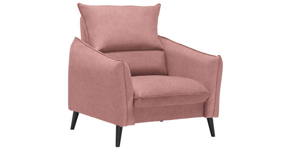 SESSEL in Flachgewebe Rosa  - Schwarz/Rosa, Design, Holz/Textil (96/98/100cm) - Carryhome