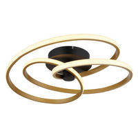 STROPNÍ LED SVÍTIDLO, 50/50/16 cm - černá/opál, Design, kov/plast (50/50/16cm) - Globo