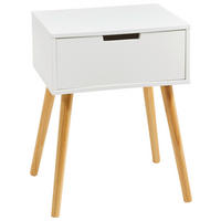 NOČNÝ STOLÍK, borovica, prírodná farba, biela,  - biela/prírodná farba, Design, drevo/kompozitné drevo (30/40/52cm) - Xora