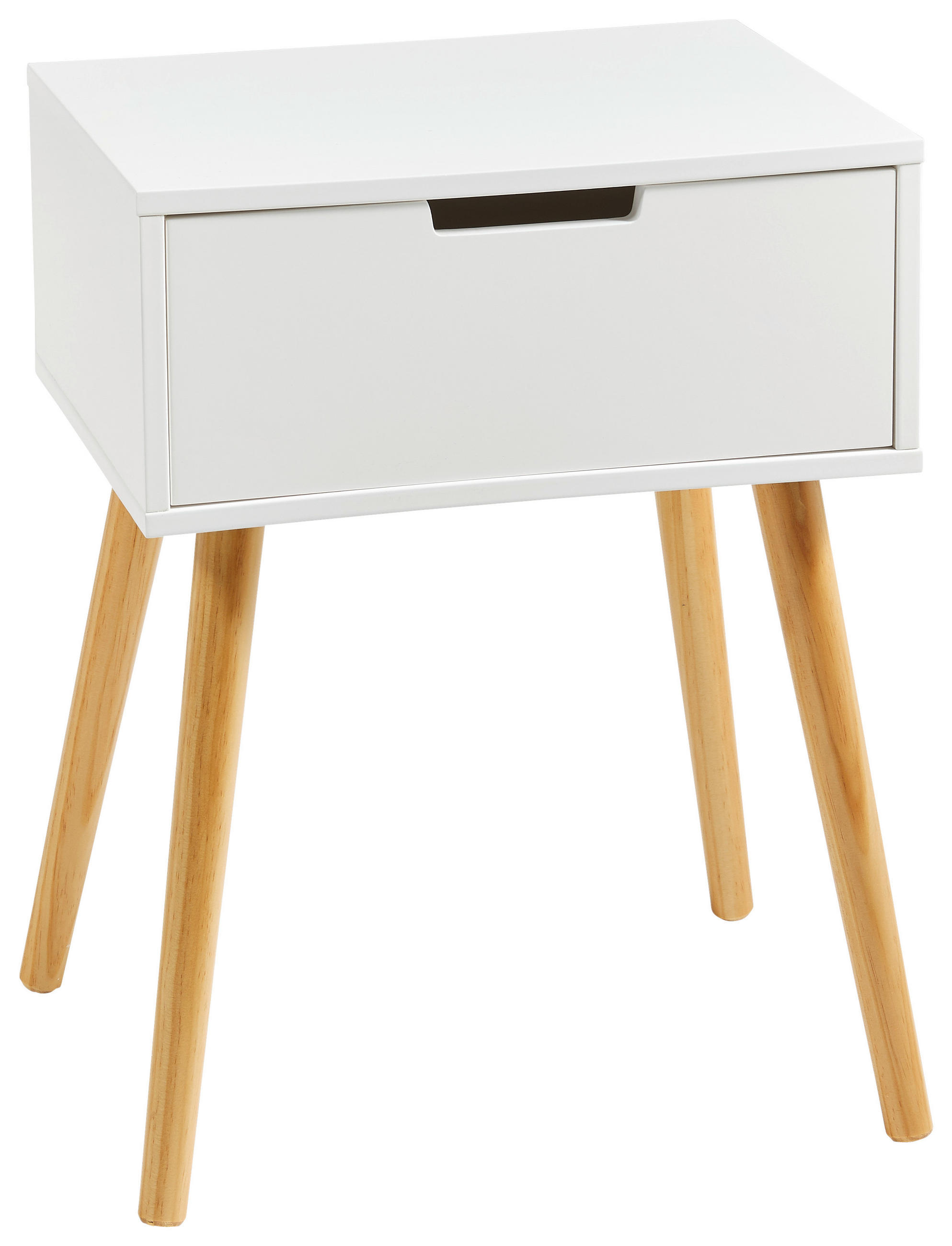 Xora Nachtschrank Natur, Weiß 40x52x30 cm