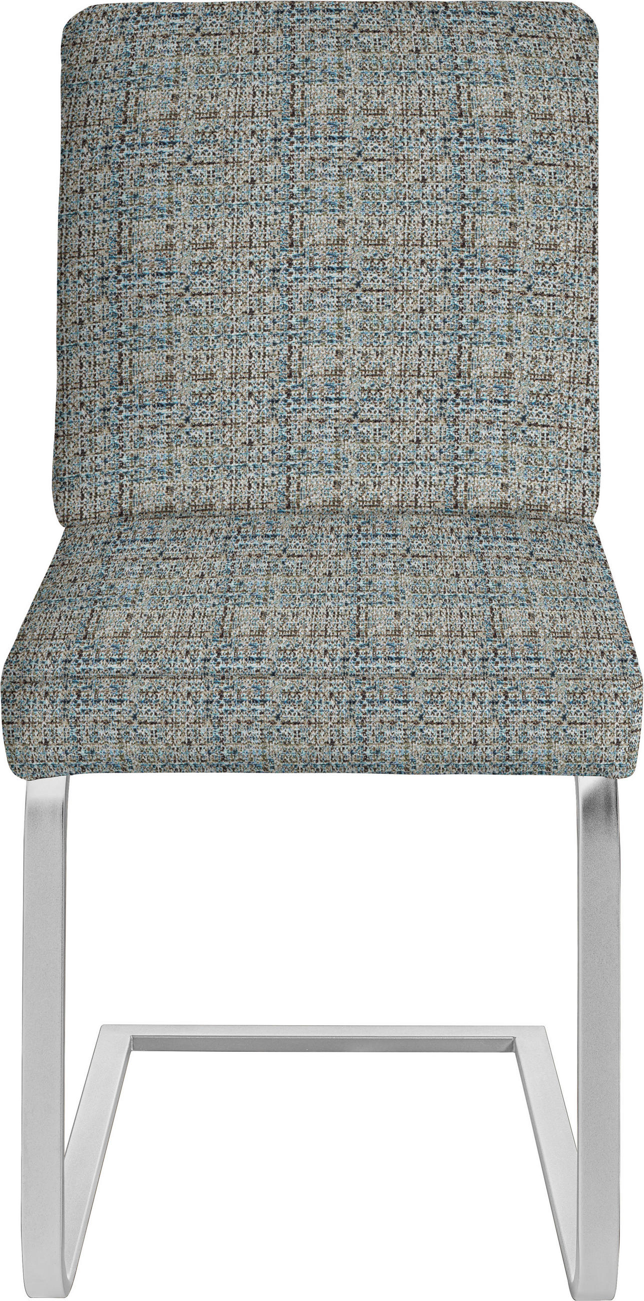 SCHWINGSTUHL  in Stahl Flachgewebe  - Blau/Chromfarben, Design, Textil/Metall (60/92/60cm) - Dieter Knoll