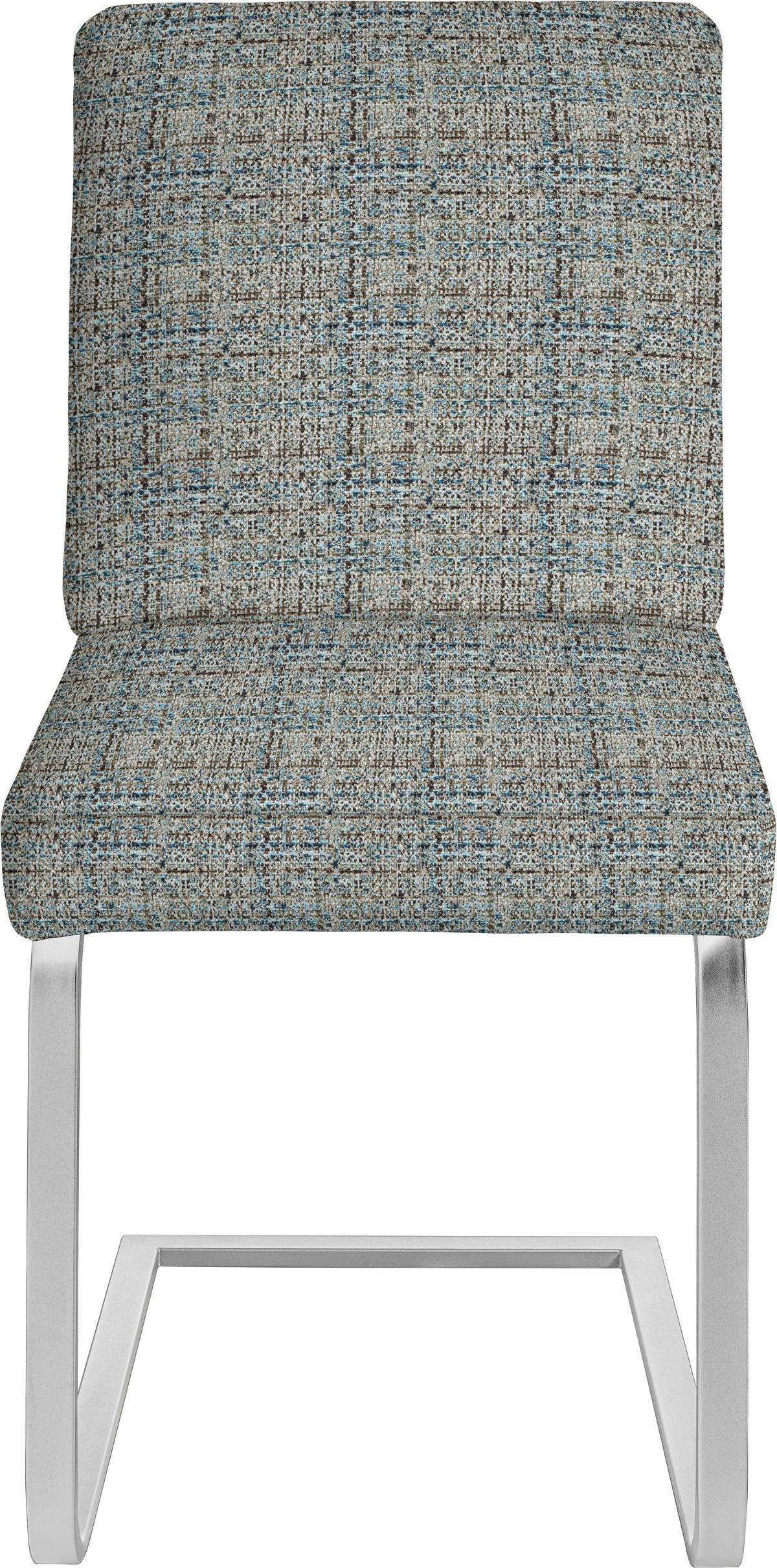 SCHWINGSTUHL  in Stahl Flachgewebe  - Blau/Chromfarben, Design, Textil/Metall (60/92/60cm) - Dieter Knoll