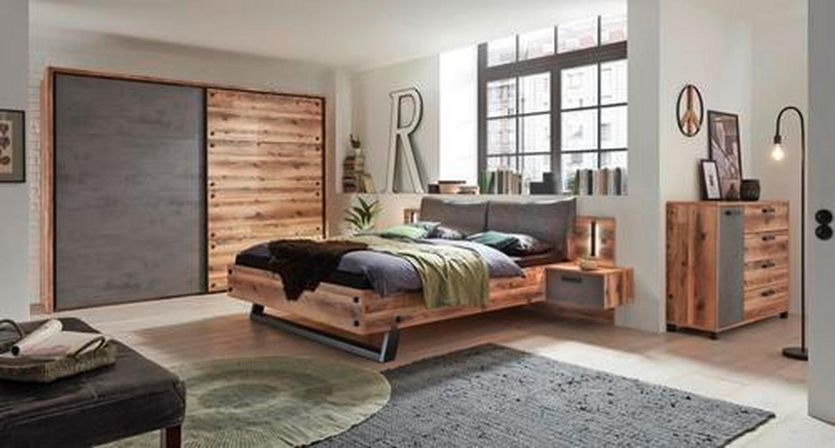 SCHWEBETÜRENSCHRANK 270/210/60 cm 2-türig Anthrazit, Fichtefarben  - Fichtefarben/Eichefarben, Design (270/210/60cm) - Livetastic