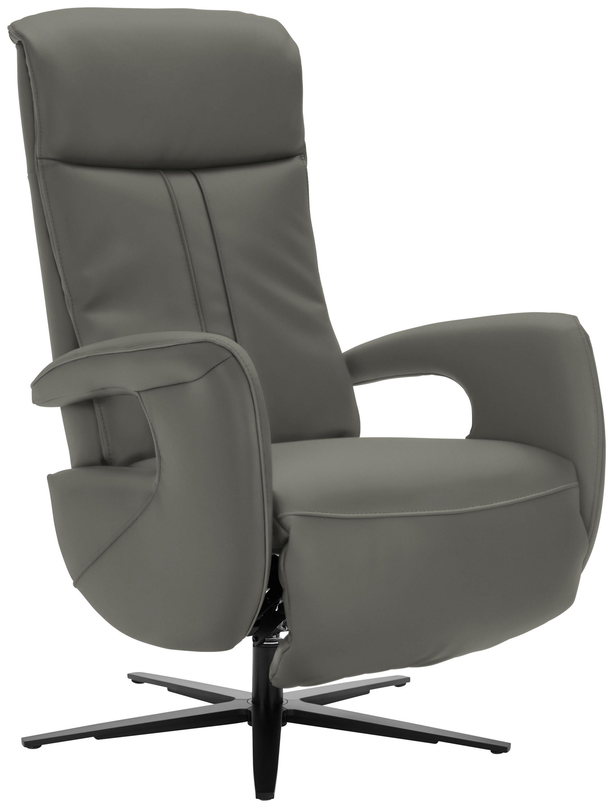 RELAXSESSEL in Leder Dunkelgrau  - Dunkelgrau/Schwarz, Design, Leder/Metall (71/112/83cm) - Dieter Knoll