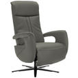 RELAXSESSEL in Leder Dunkelgrau  - Dunkelgrau/Schwarz, Design, Leder/Metall (71/112/83cm) - Dieter Knoll