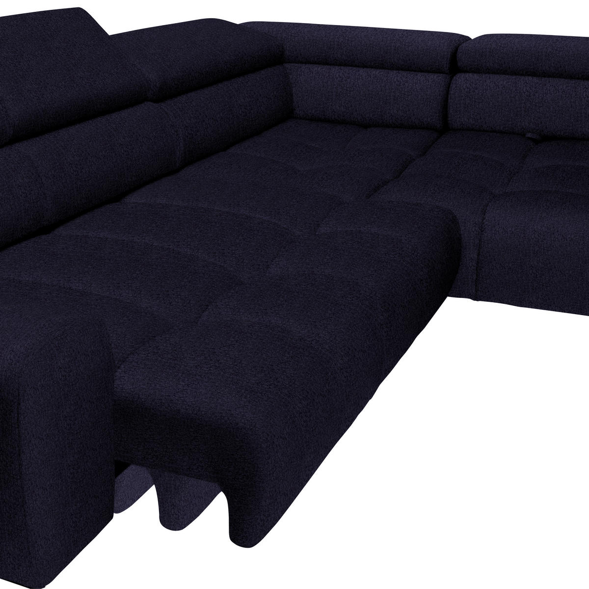CloseUp von Welnova ECKSOFA Schwarz Samt, Webstoff.