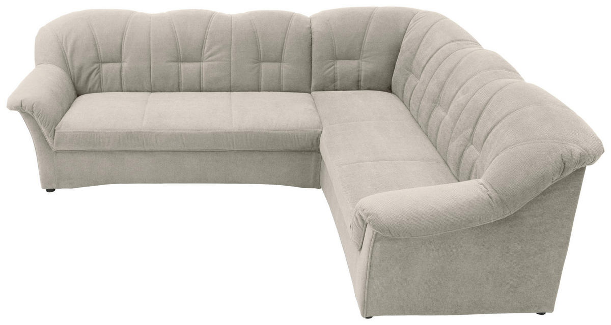 ECKSOFA Hellgrau Mikrofaser  - Hellgrau/Schwarz, KONVENTIONELL, Kunststoff/Textil (243/192cm) - MID.YOU