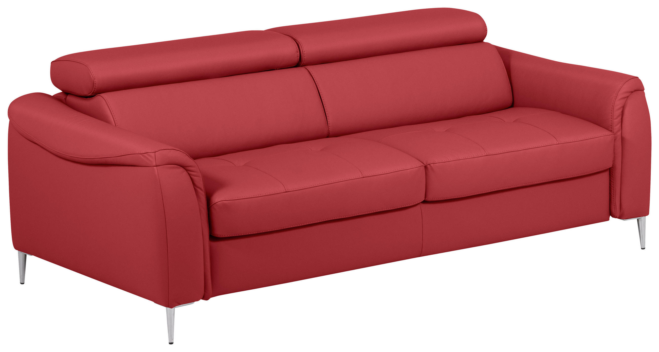 SCHLAFSOFA Rot Echtleder Lederlook  - Rot, Design, Leder/Textil (203/77-98/103cm) - MID.YOU