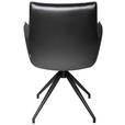 ARMLEHNSTUHL  in Eisen Lederlook  - Schwarz/Grau, Design, Textil/Metall (59/89,5/63cm) - Novel